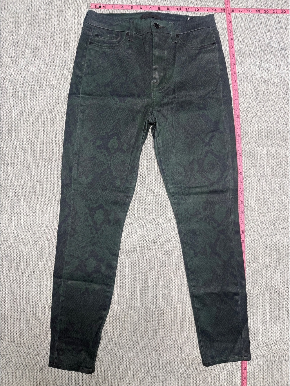 7 For All Mankind Womens Black Snake Print Skinny Jeans US 6